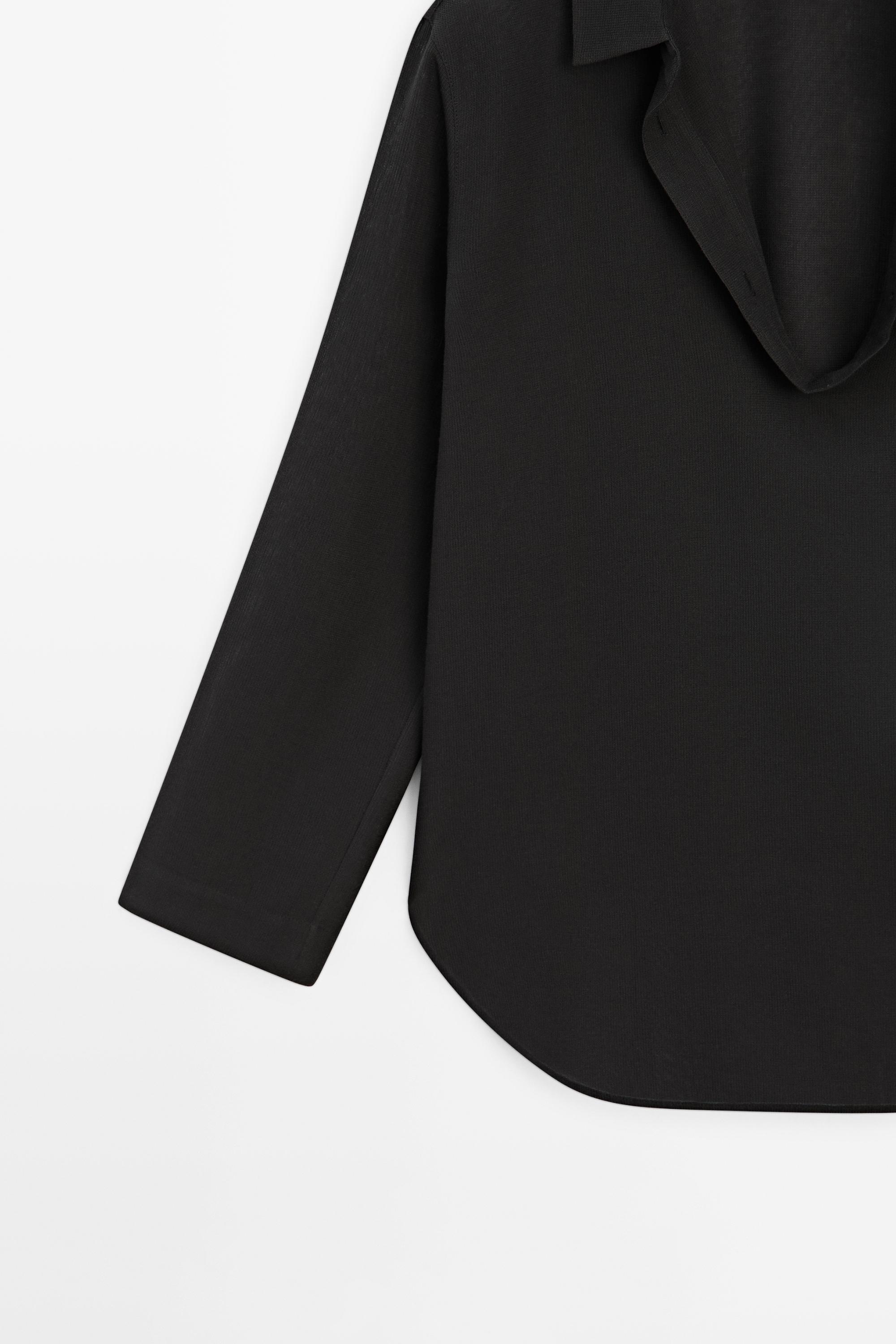 Chemise fluide à col en V coton